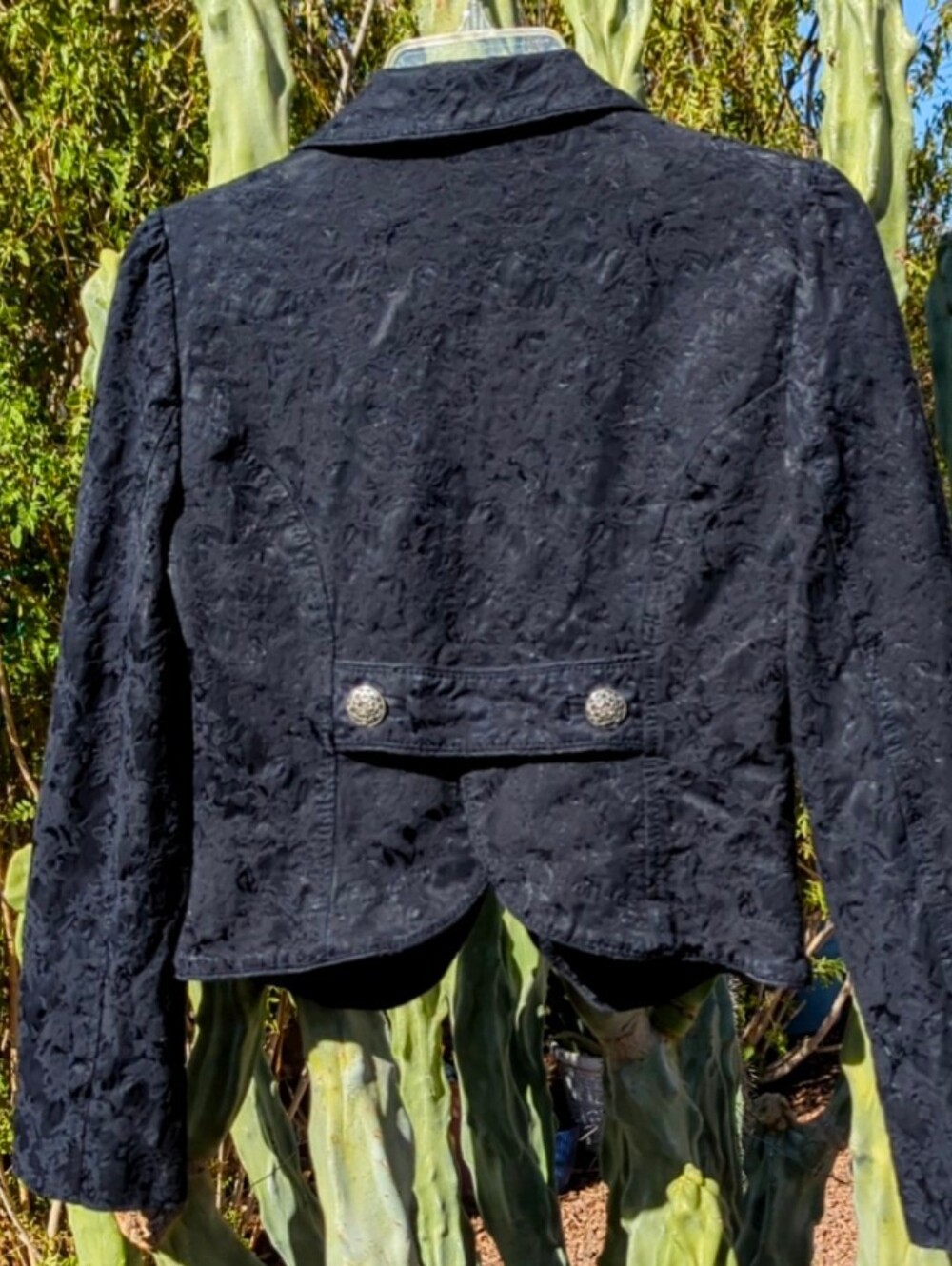 Vintage Y2K Bebe Blazer Jacket Floral Jacquard Brocade Cherub Lining - Picture 9 of 14